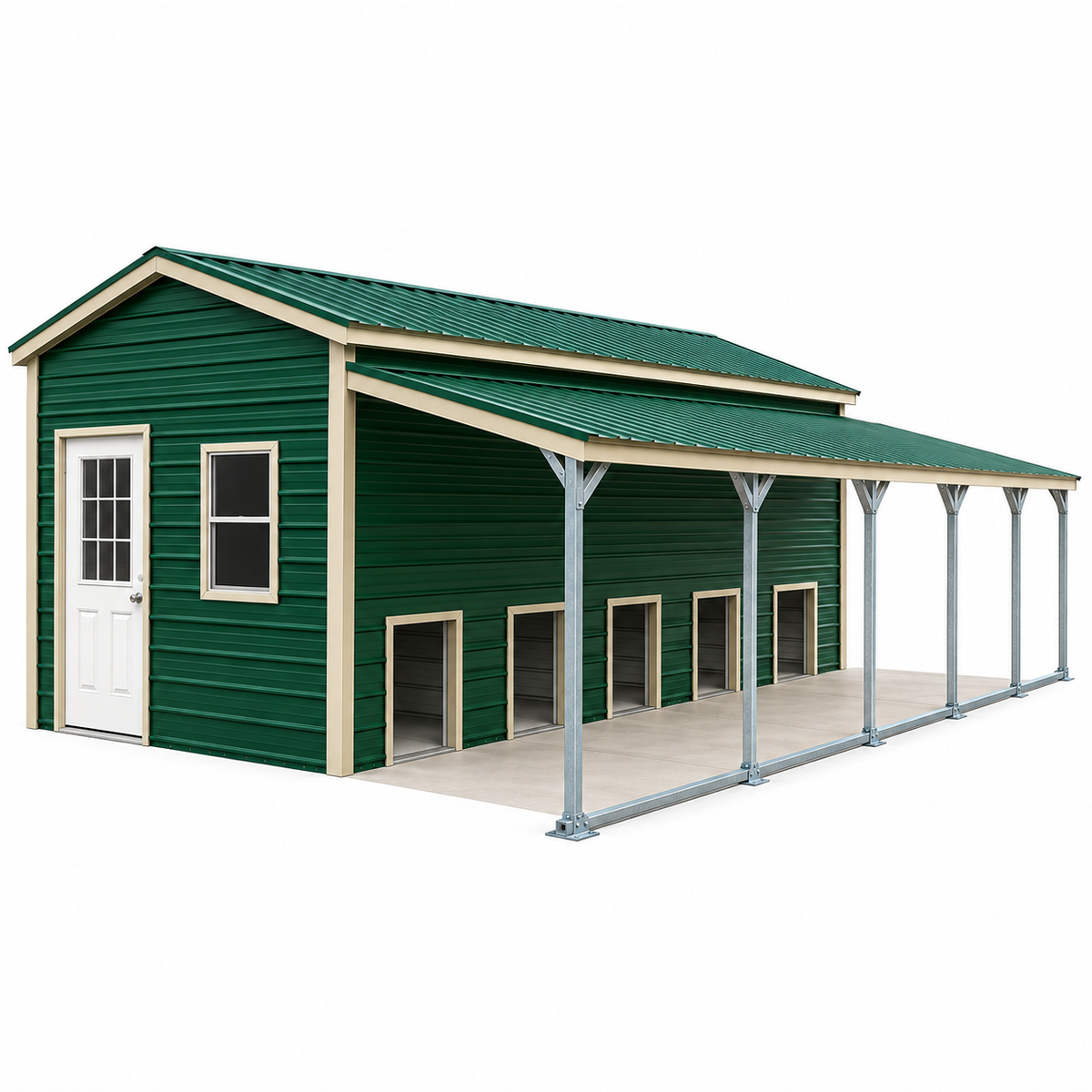 12'x25'x8' Five 5' Bay Dog Kennel