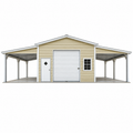 38' x 25' x 9'/7' One Car Garage with Dual Lean To's / Carports