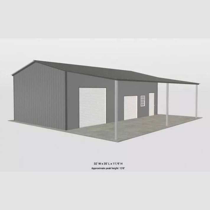 Ready Built Steel 32' x 35' x 11/9' TEXAS ONLY Steel Post-Frame Garage Workshop