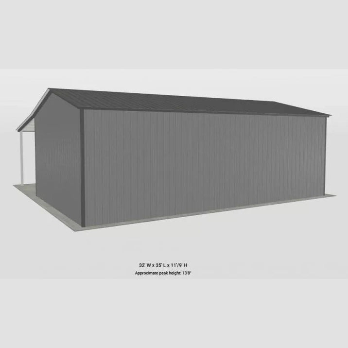 Ready Built Steel 32' x 35' x 11/9' TEXAS ONLY Steel Post-Frame Garage Workshop