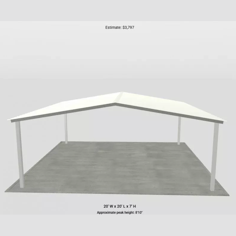 Ready Built Steel TEXAS ONLY - 20' x 20' x 7' Post Frame Carport