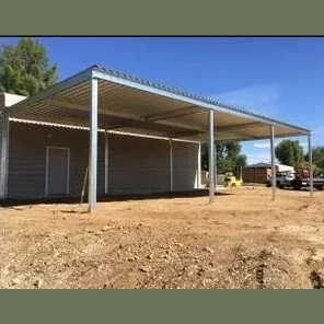 Ready Built Steel TEXAS ONLY: 12' x 45' x 9' Steel Post Frame Awning Cover
