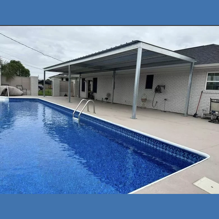 Ready Built Steel TEXAS ONLY: 12' x 40' x 8' Steel Post Frame Back Porch Patio Awning Pool Cover