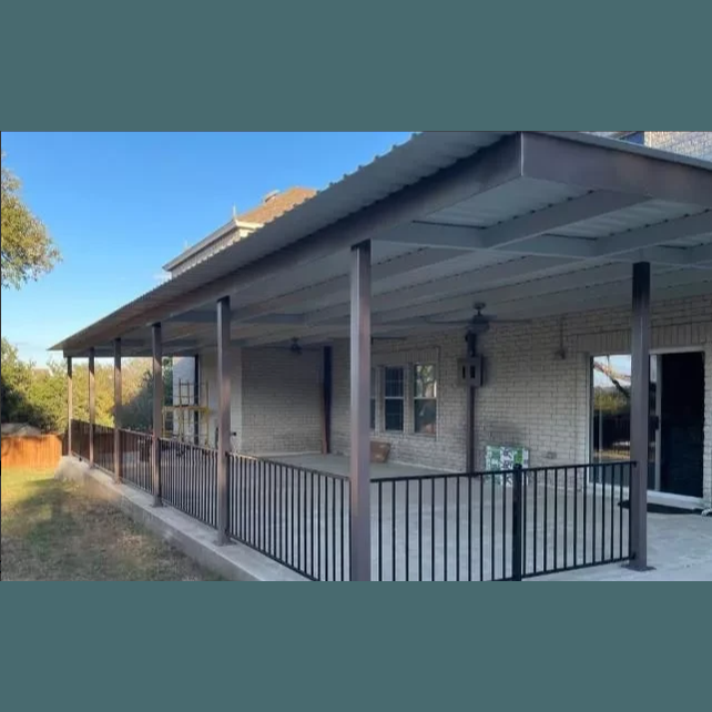 Ready Built Steel TEXAS ONLY: 15' x 50' x 8' Steel Post Frame Back Porch Awning Patio Cover