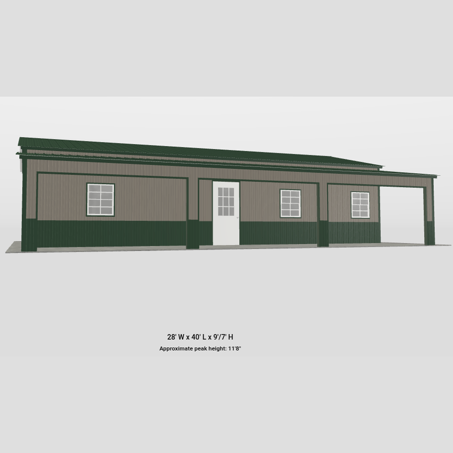 28'x40'x9'/7' Cabin Shell Tiny Home