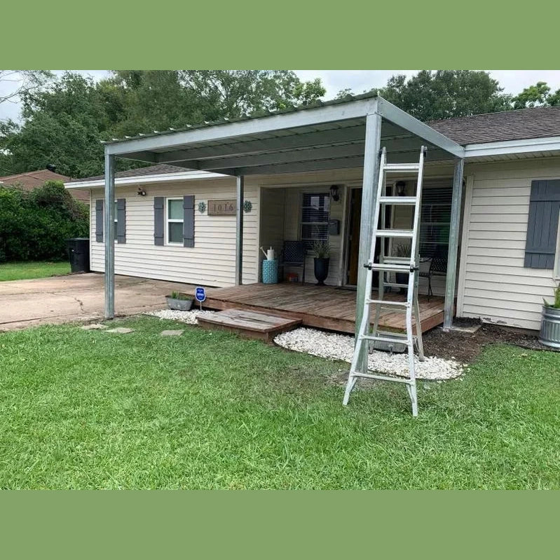 TEXAS ONLY: 12 x 15 x 8 Steel Post Frame Rear Awning Patio Cover Porch