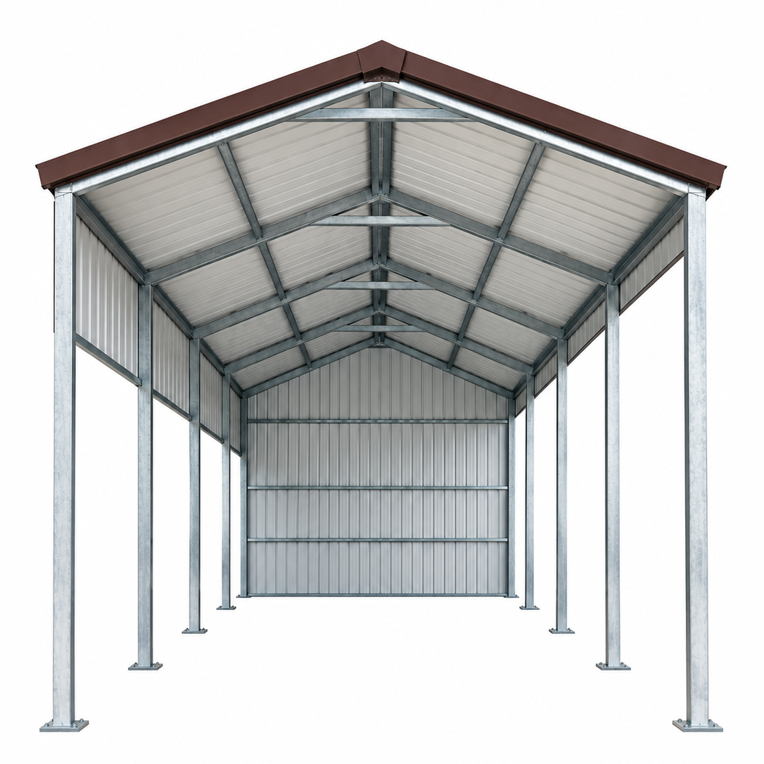 Ready Built Steel TEXAS ONLY - 18' x 45' x 12' Steel Pole Frame RV Cover Carport