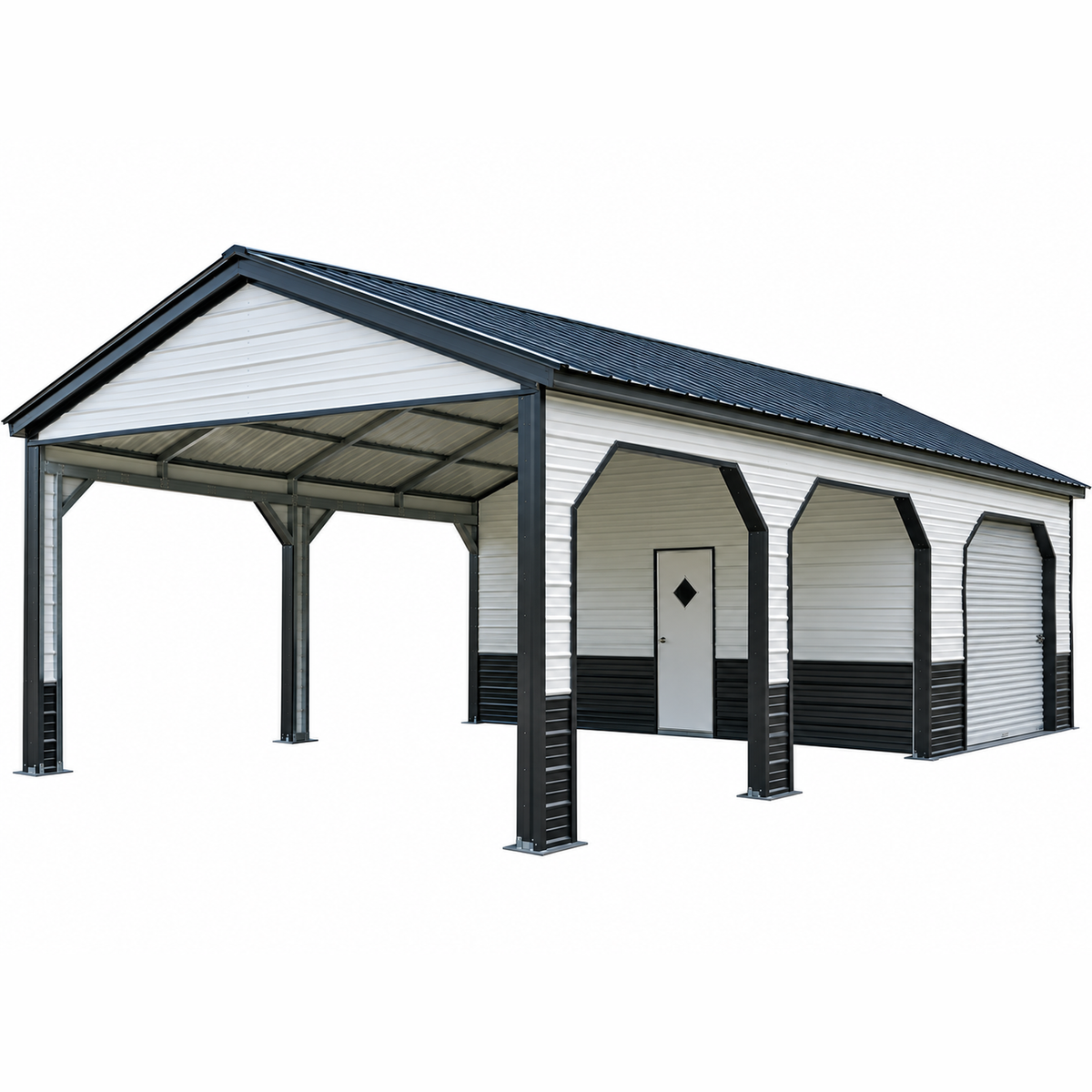 20' x 30' x 9" Vertical Roof Utility Combo Garage Carport