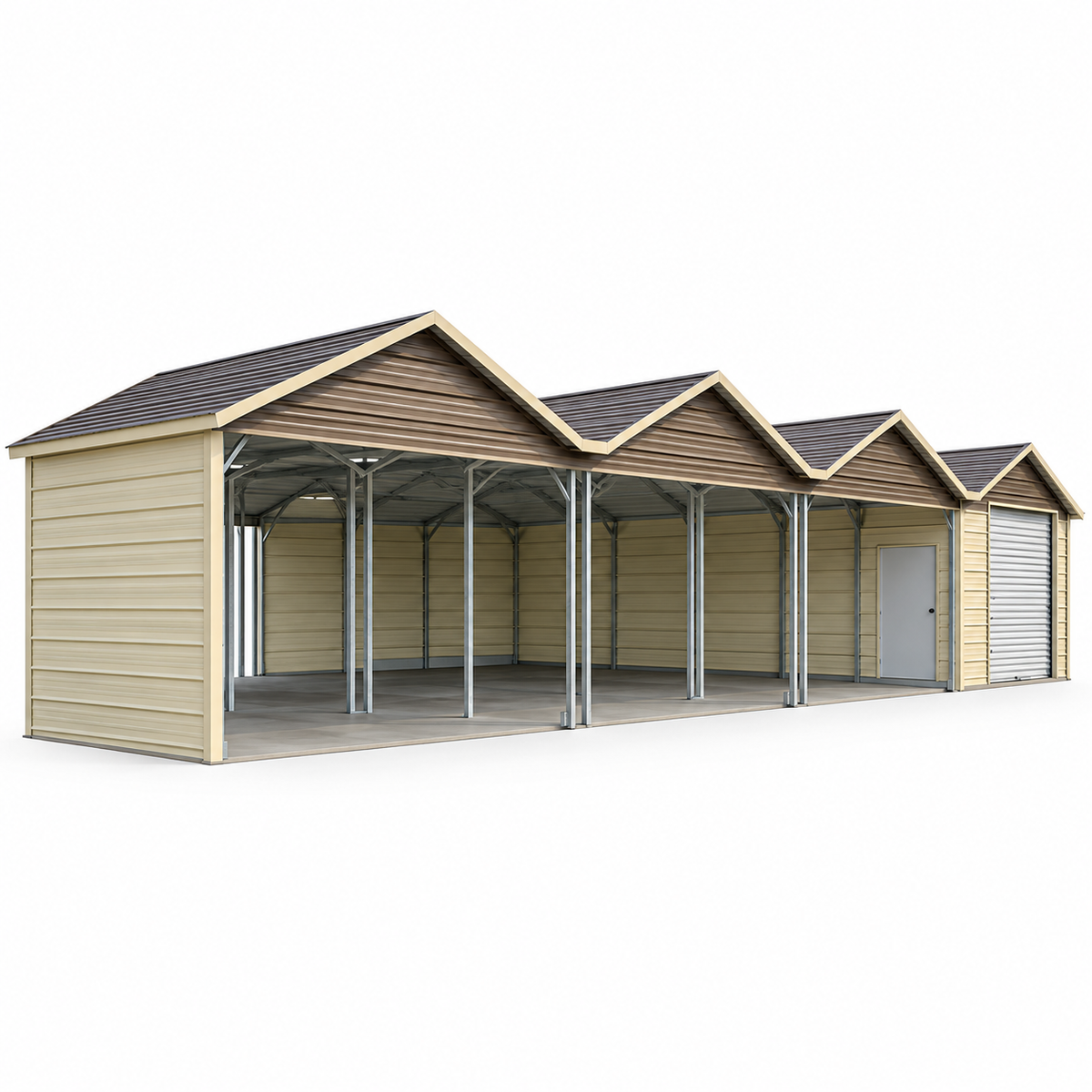 48' x 35' x 8' Four Section Garage/Carport