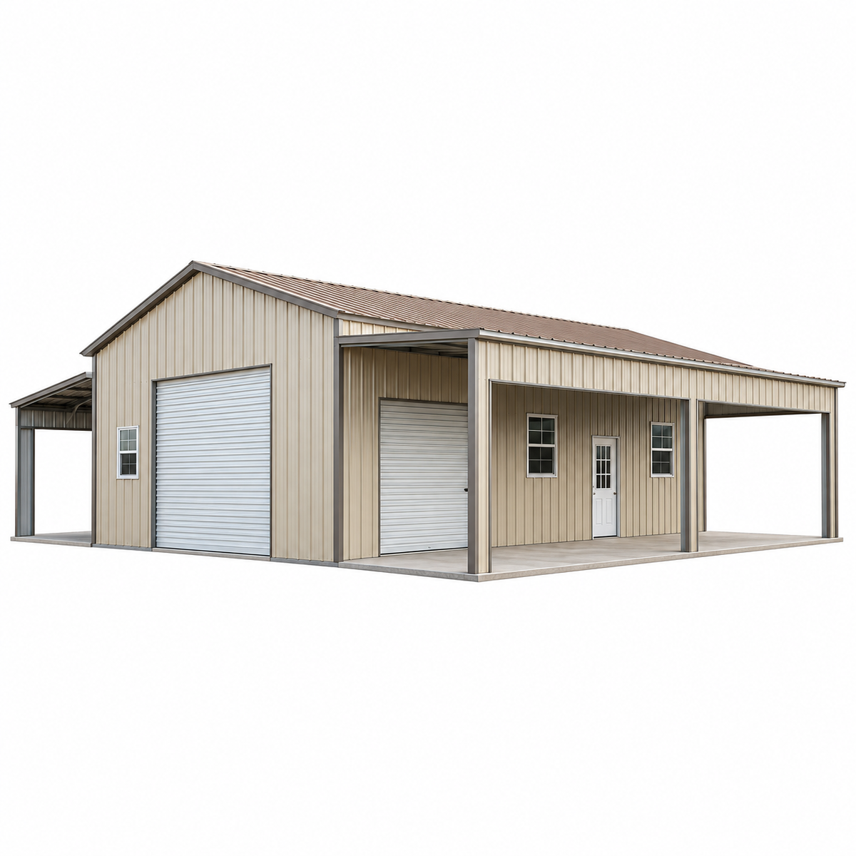 25' x 40' x 12' Main with 10' & 12' Leans