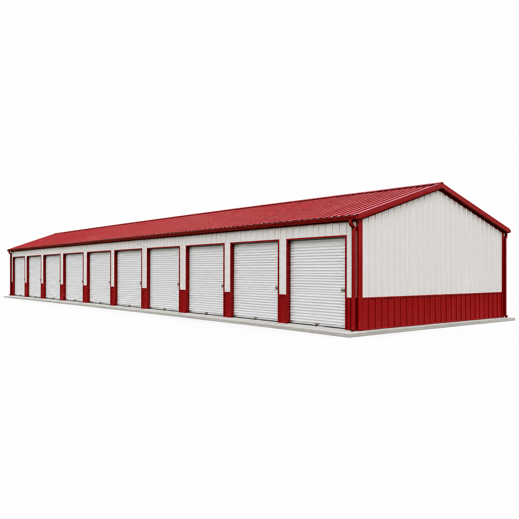 24' x 120' x 11' Ten Unit Storage Metal Building