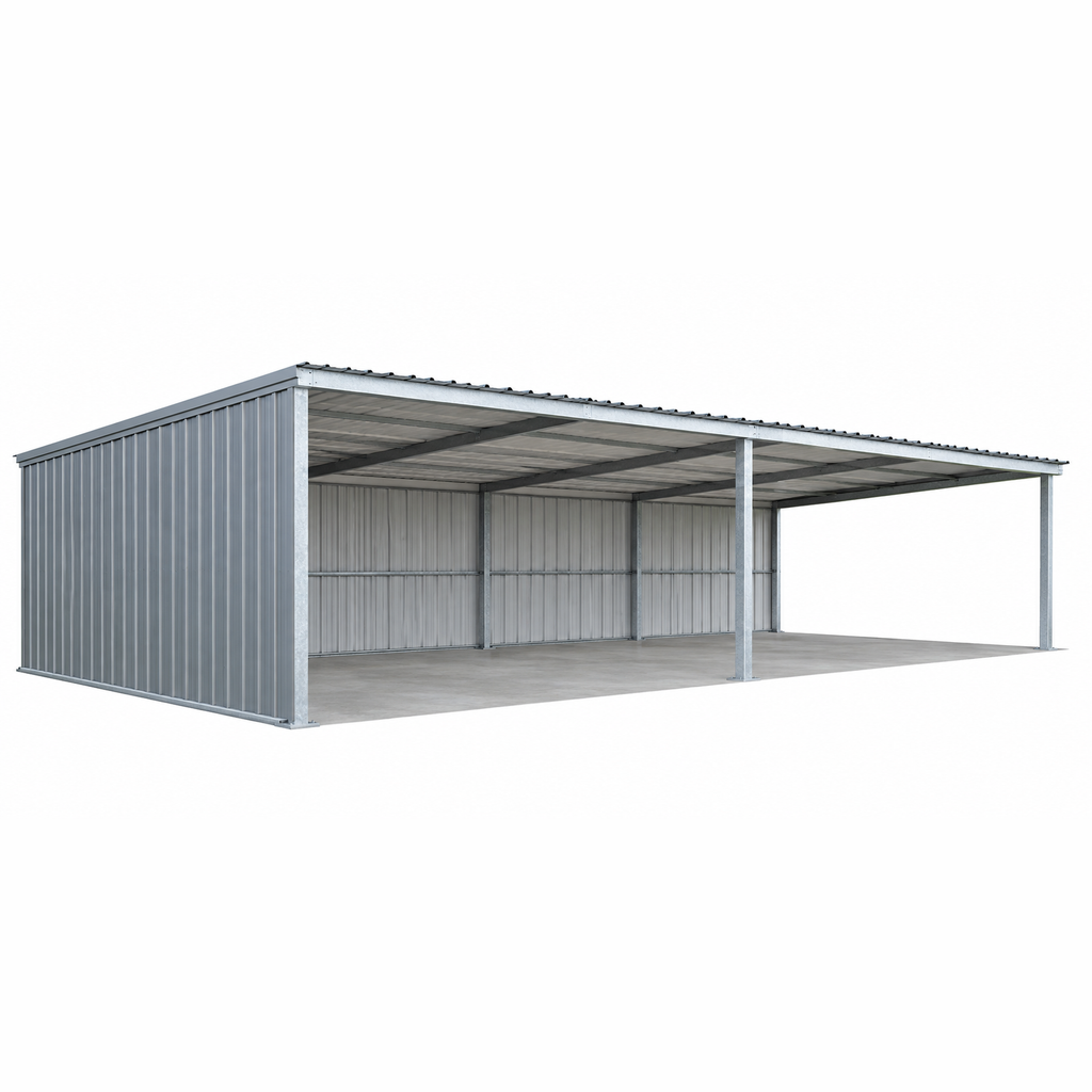 Ready Built Steel TEXAS ONLY - 20'x 40' x 9'/7' Steel Post-Frame Animal Shelter Loafing Shed