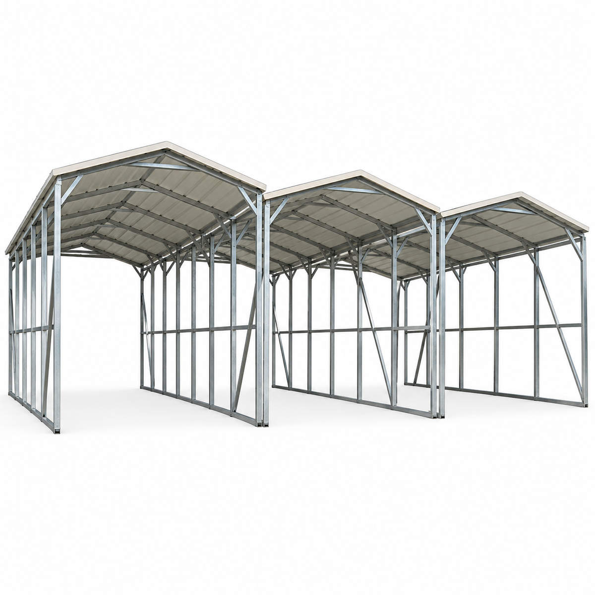 48' x 45' x 12' Four-Unit RV Cover Storage or Resort Park Carport