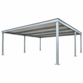 Ready Built Steel TEXAS ONLY - 24' x 30' x 9' Steel Post-Frame, Flat Roof Truss Rear Patio Awning