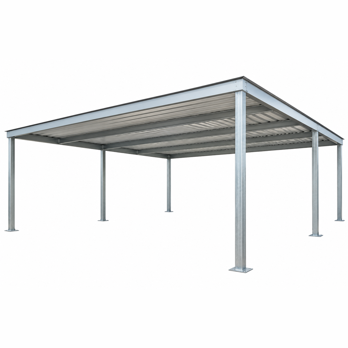 Ready Built Steel TEXAS ONLY - 24' x 30' x 9' Steel Post-Frame, Flat Roof Truss Rear Patio Awning
