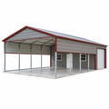 20' x 30' x 8' Vertical Roof Utility Carport - Shed Combo