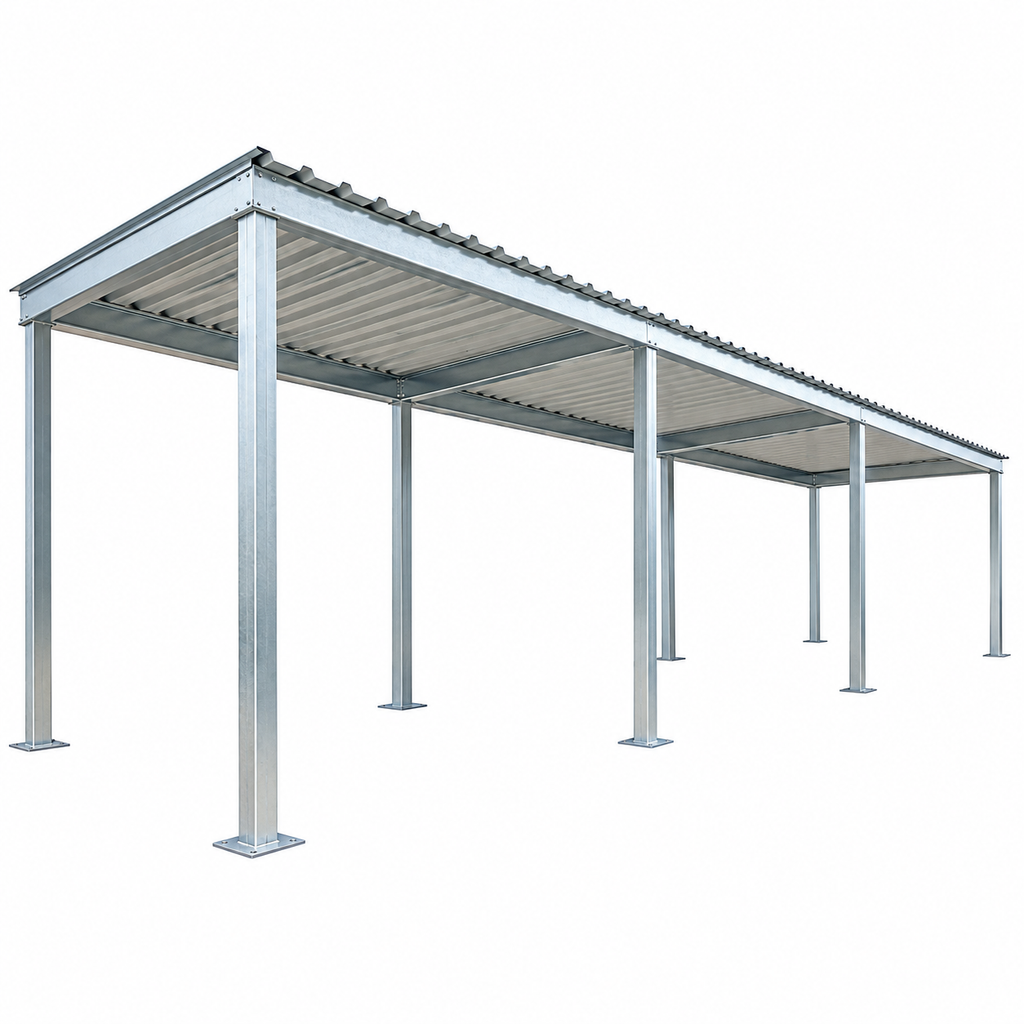 Ready Built Steel TEXAS ONLY: 12' x 40' x 8' Steel Post Frame Back Porch Patio Awning Pool Cover