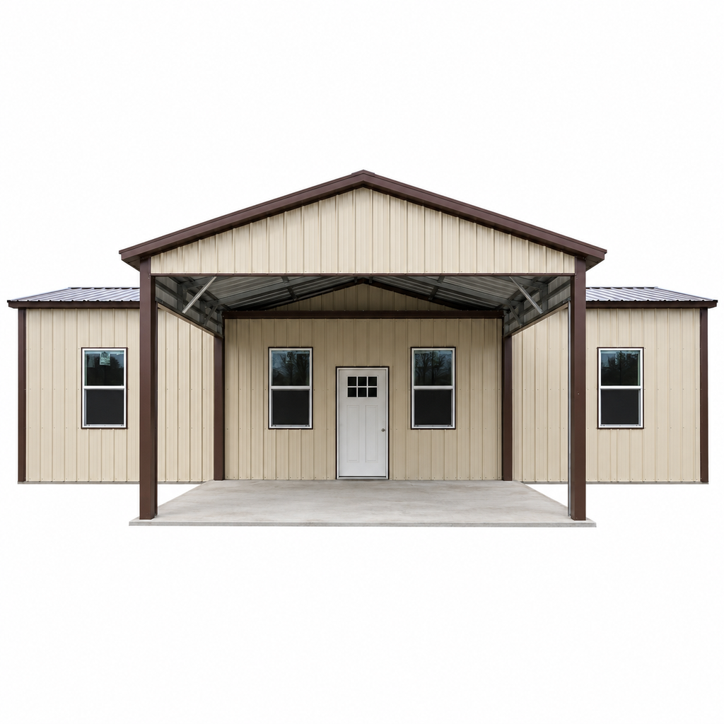 30' x 50' x 10' All Vertical Barndominium, Guest Cottage