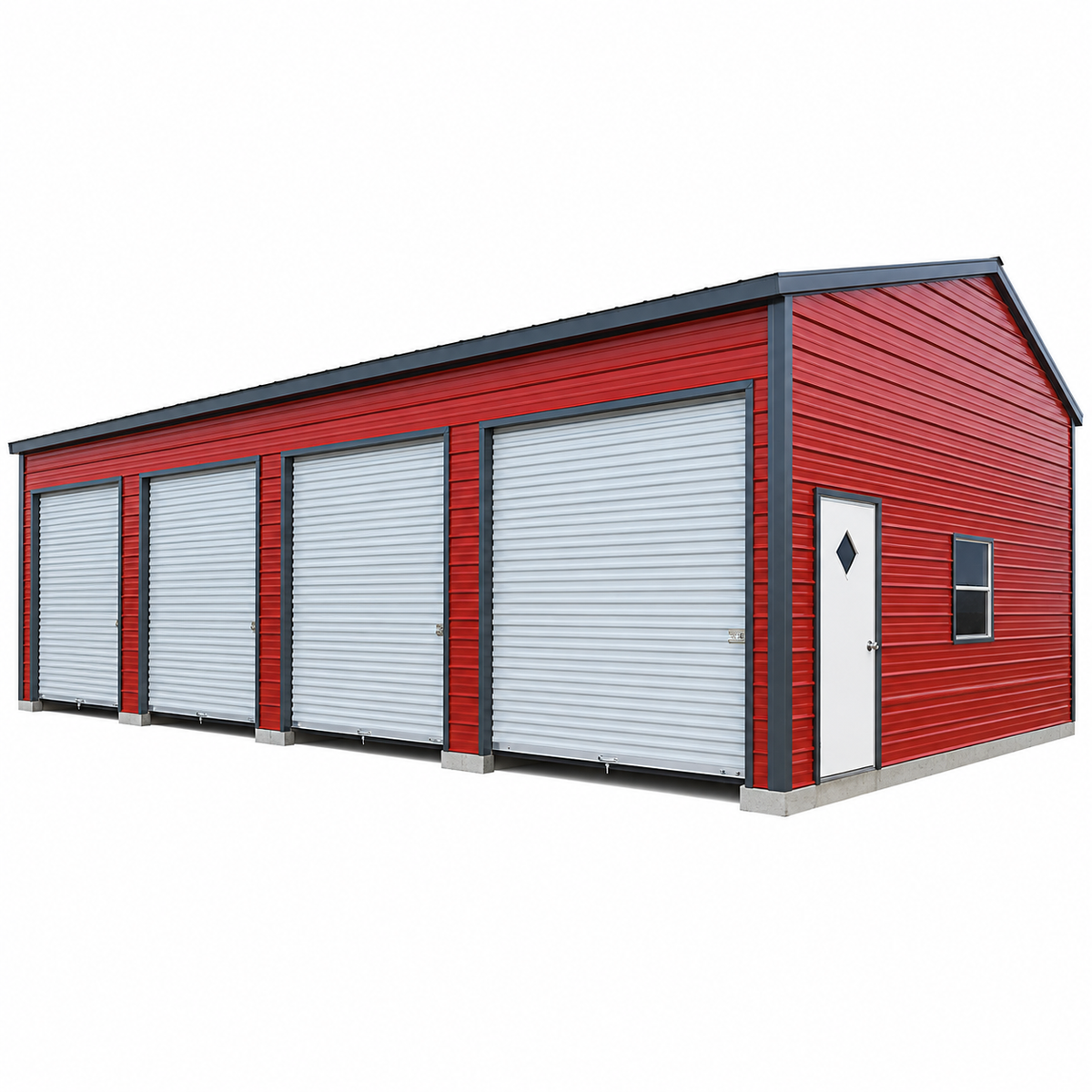 24' x 45' x 12' Side Entry 4 Car Garage Workshop