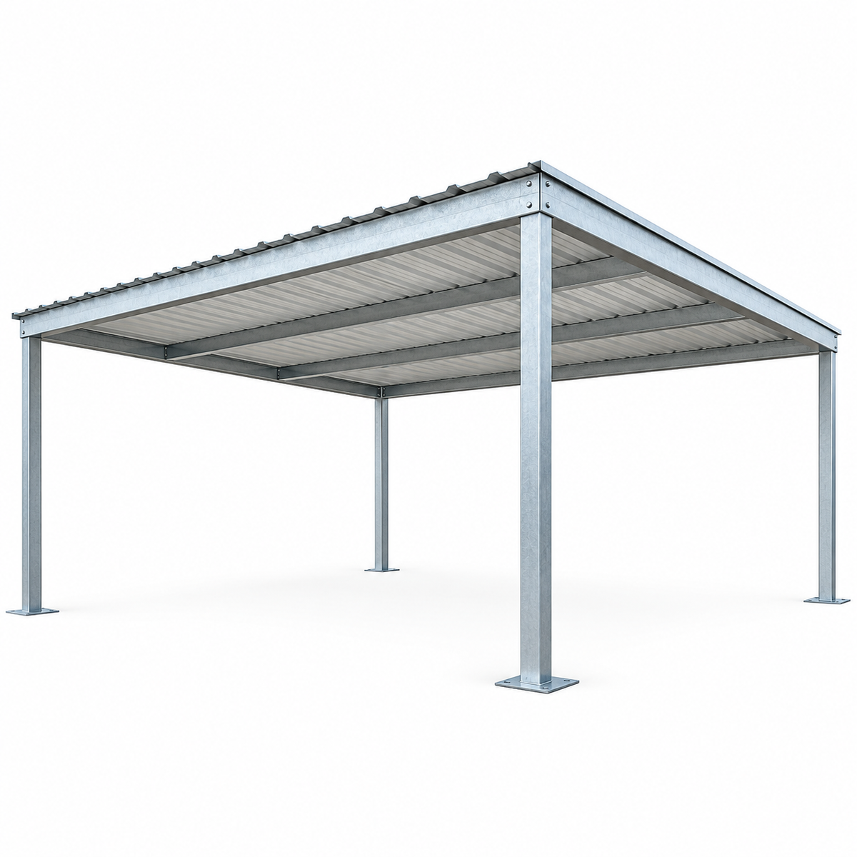 TEXAS ONLY - 22' x 20' x 8' Steel Post-Frame, Flat Roof Truss Rear Patio Awning