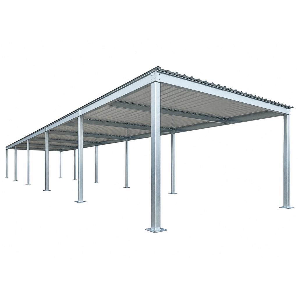 Ready Built Steel TEXAS ONLY: 20' x 80' x 12' Steel Post Frame Mobile Office/Home Cover