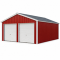 Ready Built Steel 25'x30'x9' - TEXAS ONLY Galvanized Steel Post Frame Two Car Garage/Shop