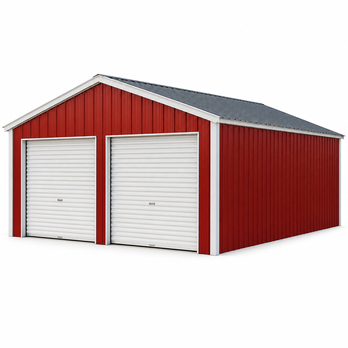 Ready Built Steel 25'x30'x9' - TEXAS ONLY Galvanized Steel Post Frame Two Car Garage/Shop
