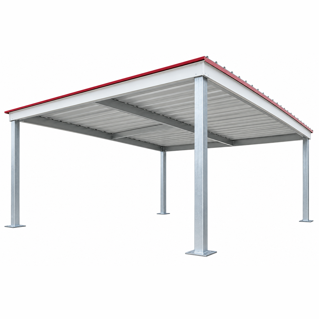 TEXAS ONLY: 12 x 15 x 8 Steel Post Frame Rear Awning Patio Cover Porch