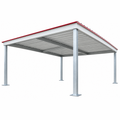 TEXAS ONLY: 12 x 15 x 8 Steel Post Frame Rear Awning Patio Cover Porch