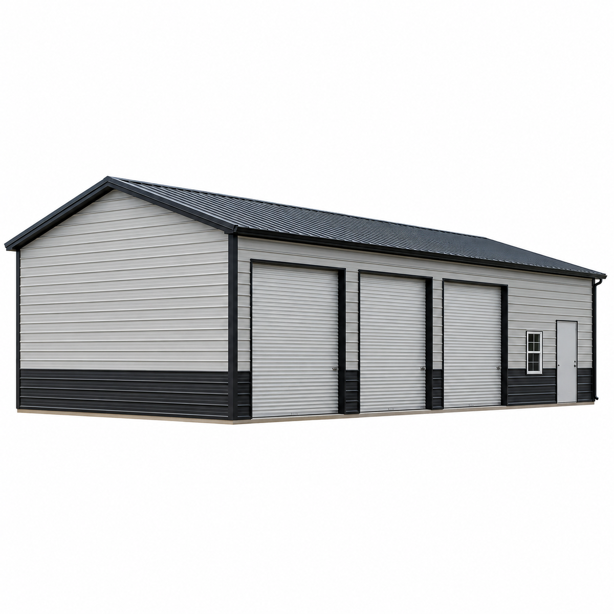 24' x 50' x 12' Three Bay Garage with Workshop