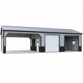 24' x 50' x 10' Two Car Combo Workshop Garage Carport