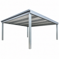 Ready Built Steel TEXAS ONLY - 24' x 20' x 8' Steel Post-Frame, Flat Roof Truss Carport