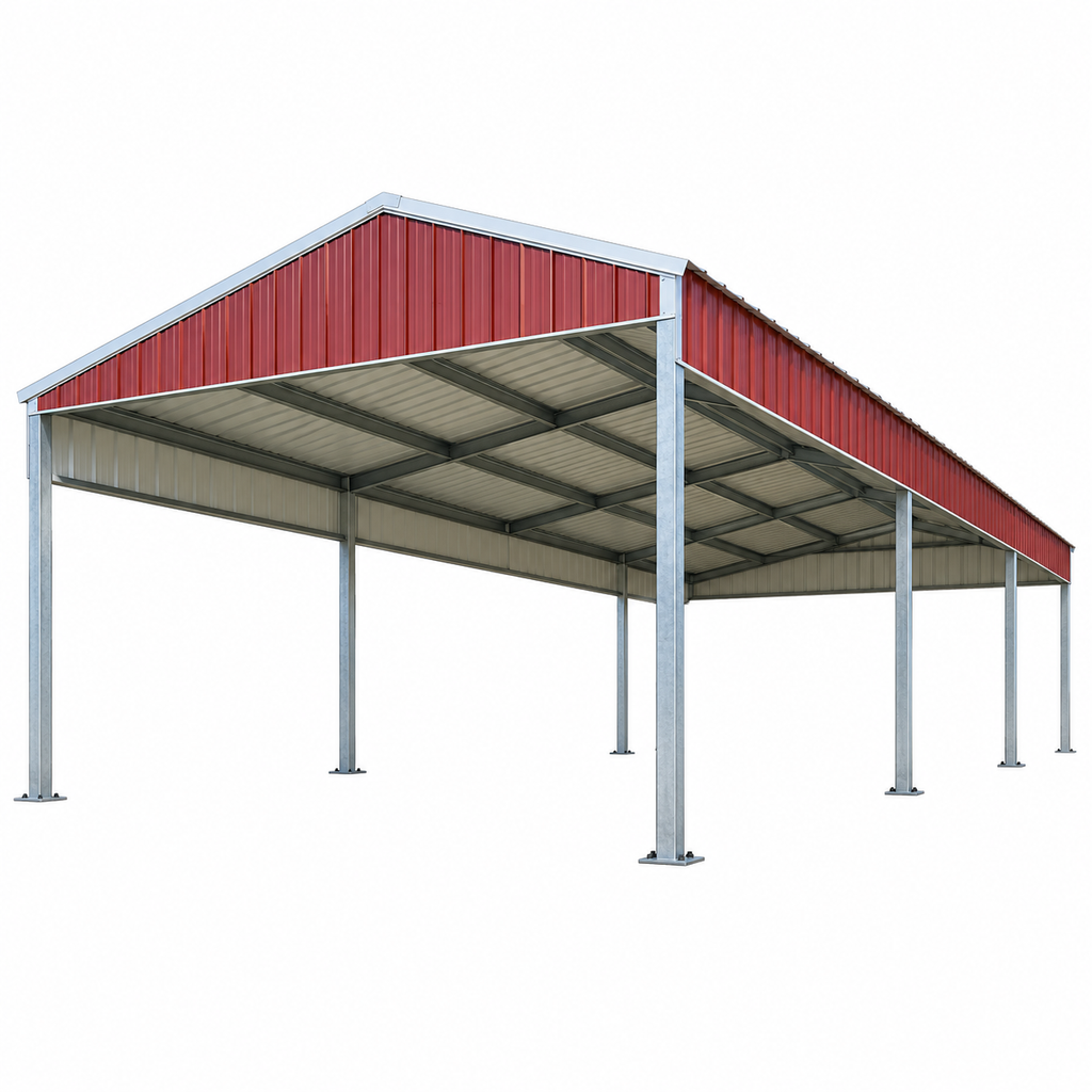 Ready Built Steel TEXAS ONLY - 30' x 60' x 12' Steel Post-Frame Ag Barn Hay / Animal Cover