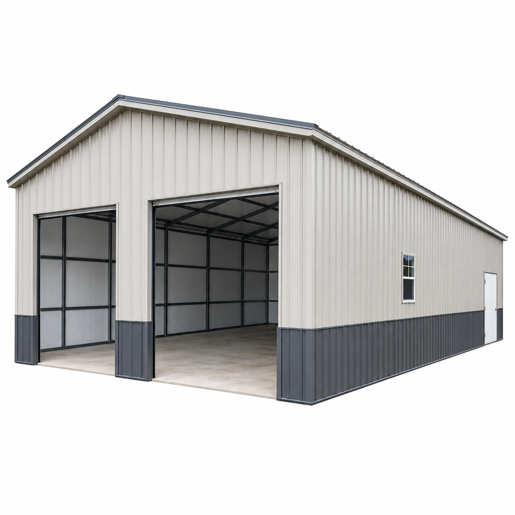 30' x 50' x 12' All-Vertical Garage Workshop