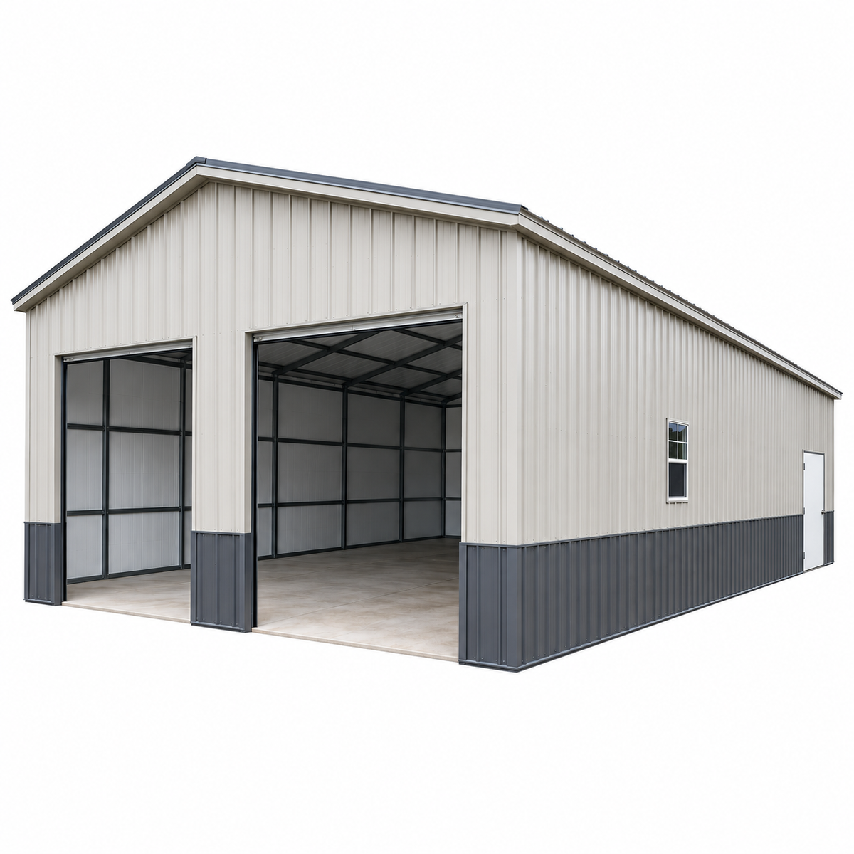 30' x 50' x 12' All-Vertical Garage Workshop