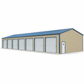 30' x 100' x 14' Commercial Storage 7 Bay Garage RV Boats Tractors