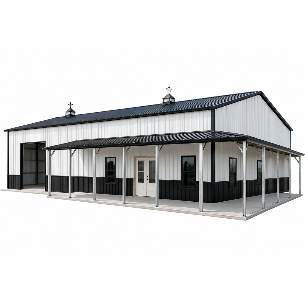 30' x 80' x 14' Barndominium with Side & Front Wra