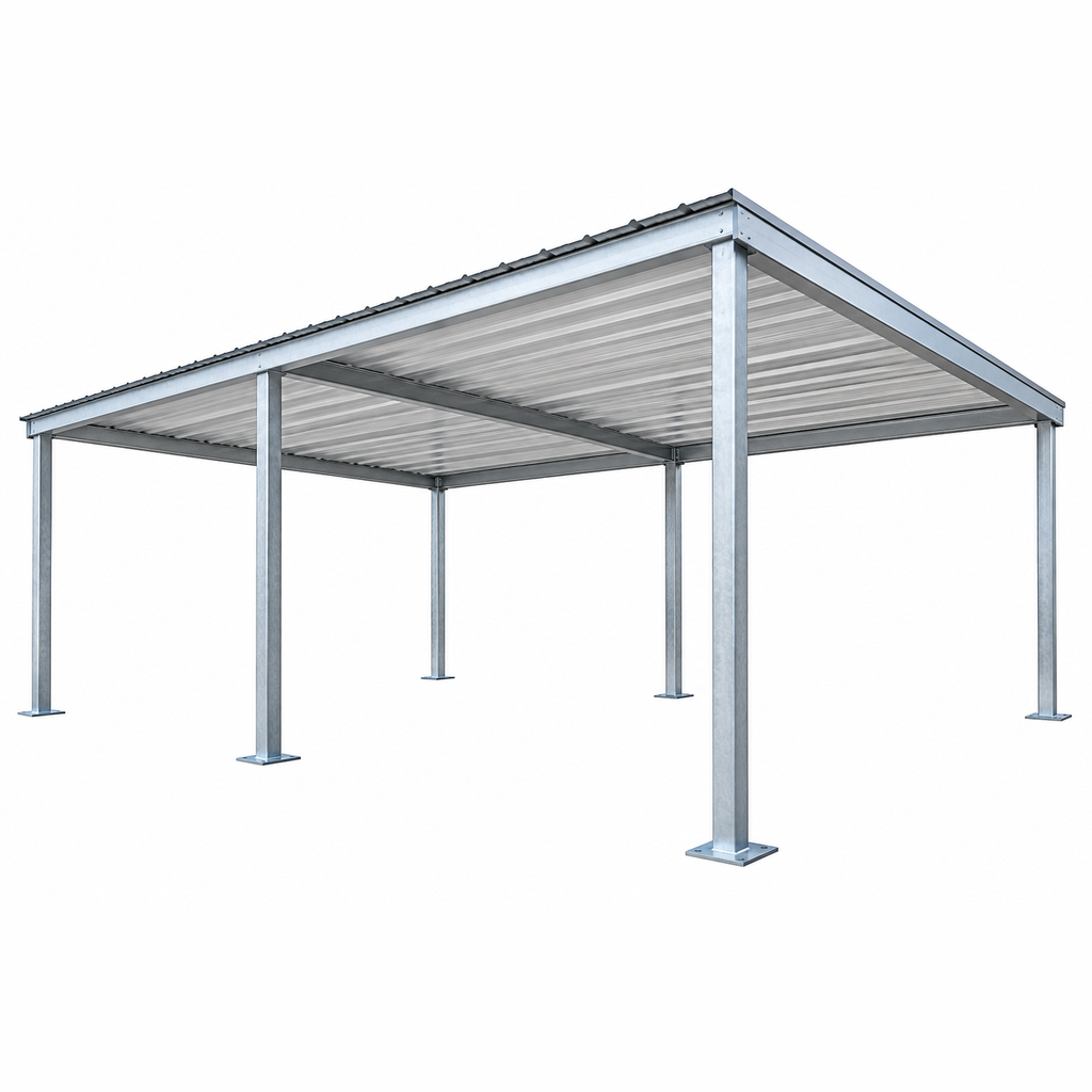 Ready Built Steel TEXAS ONLY: 15' x 40' x 9' Steel Post Frame Side Lean-to Cover