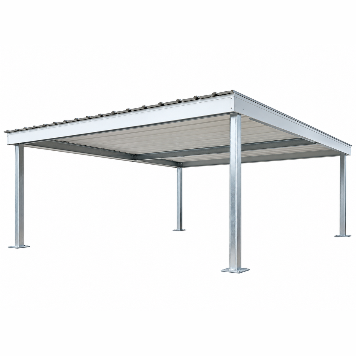 Ready Built Steel TEXAS ONLY - 12' x 20' x 8' Steel Post-Frame, Flat Roof Rear Patio Awning