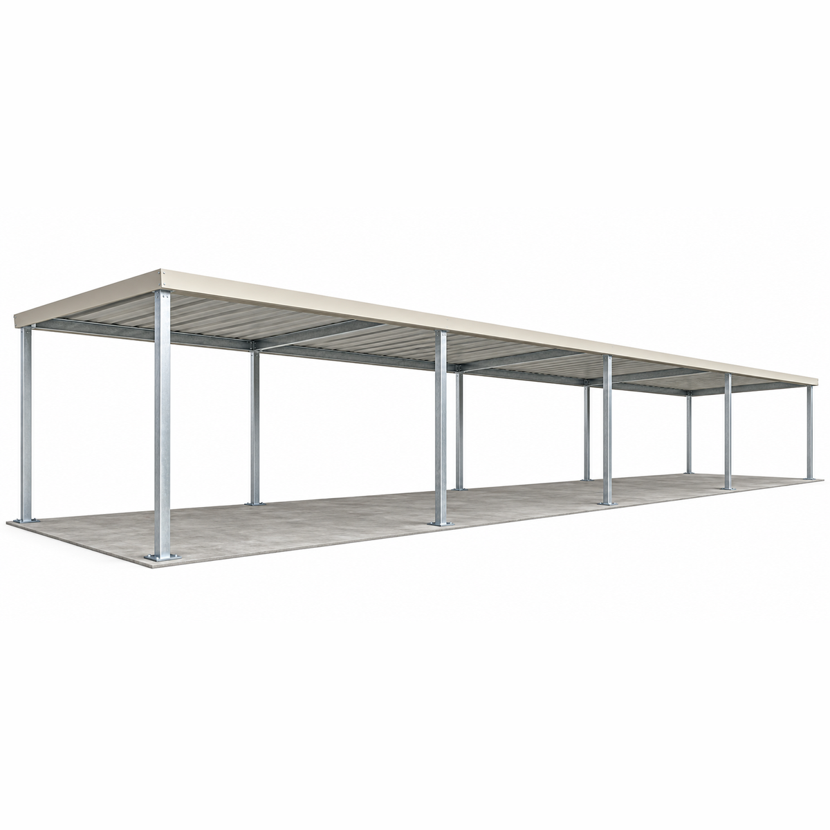 Ready Built Steel TEXAS ONLY - 15' x 70' x 10' Steel Post-Frame Porch Carport Combo