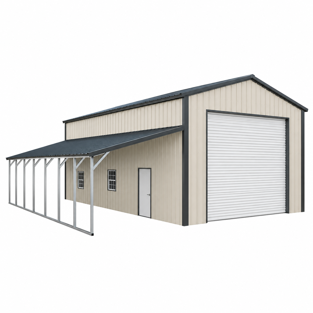 20 x 40 x 15/8 Vertical Roof RV Garage with Lean
