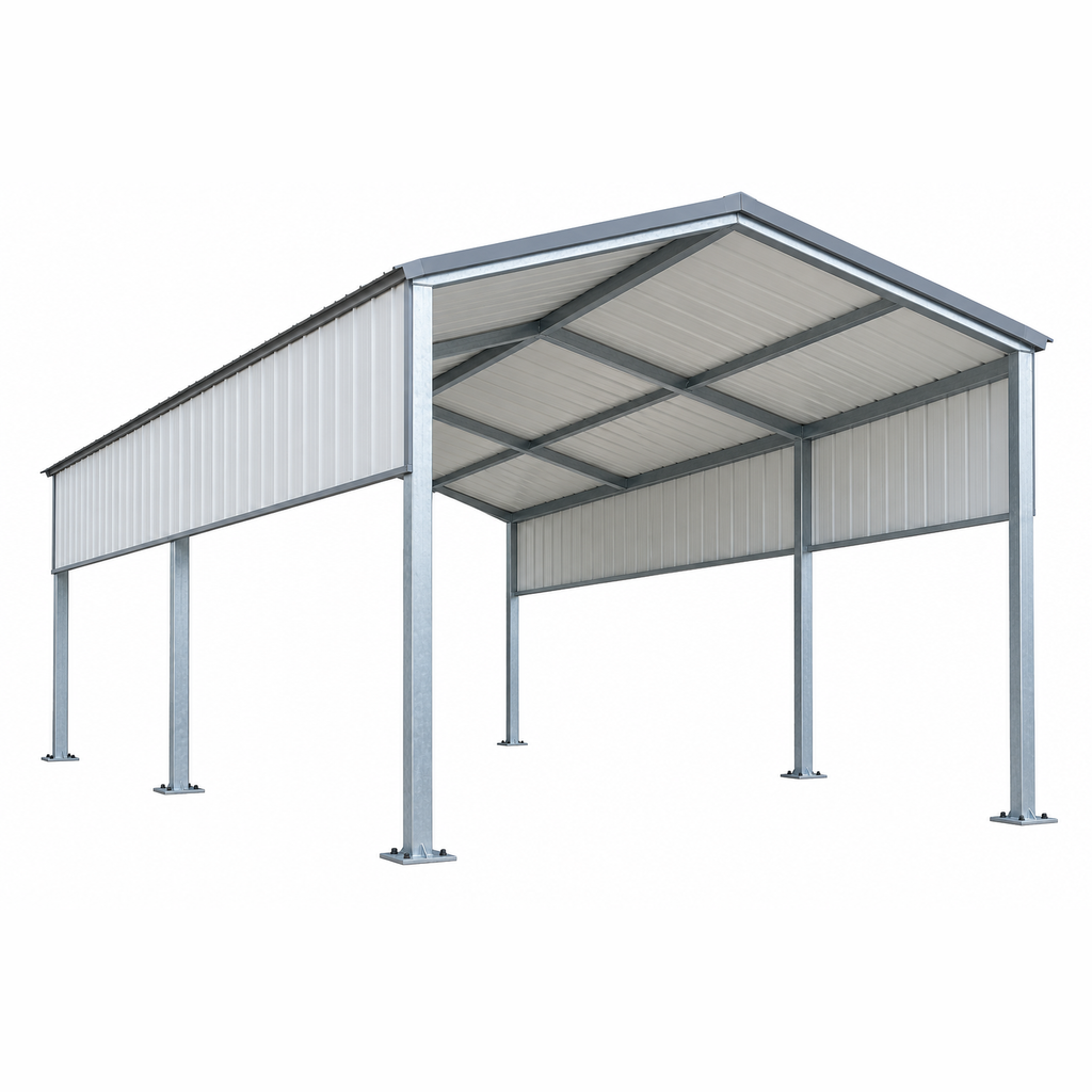 Ready Built Steel TEXAS ONLY - 20' x 40' x 12' Galvanized Steel Post Frame RV Cover