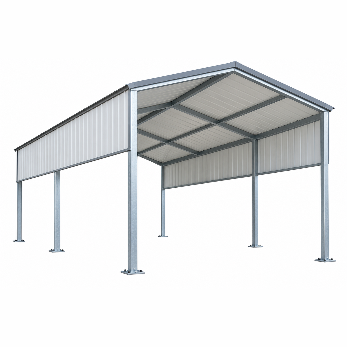 Ready Built Steel TEXAS ONLY - 20' x 40' x 12' Galvanized Steel Post Frame RV Cover