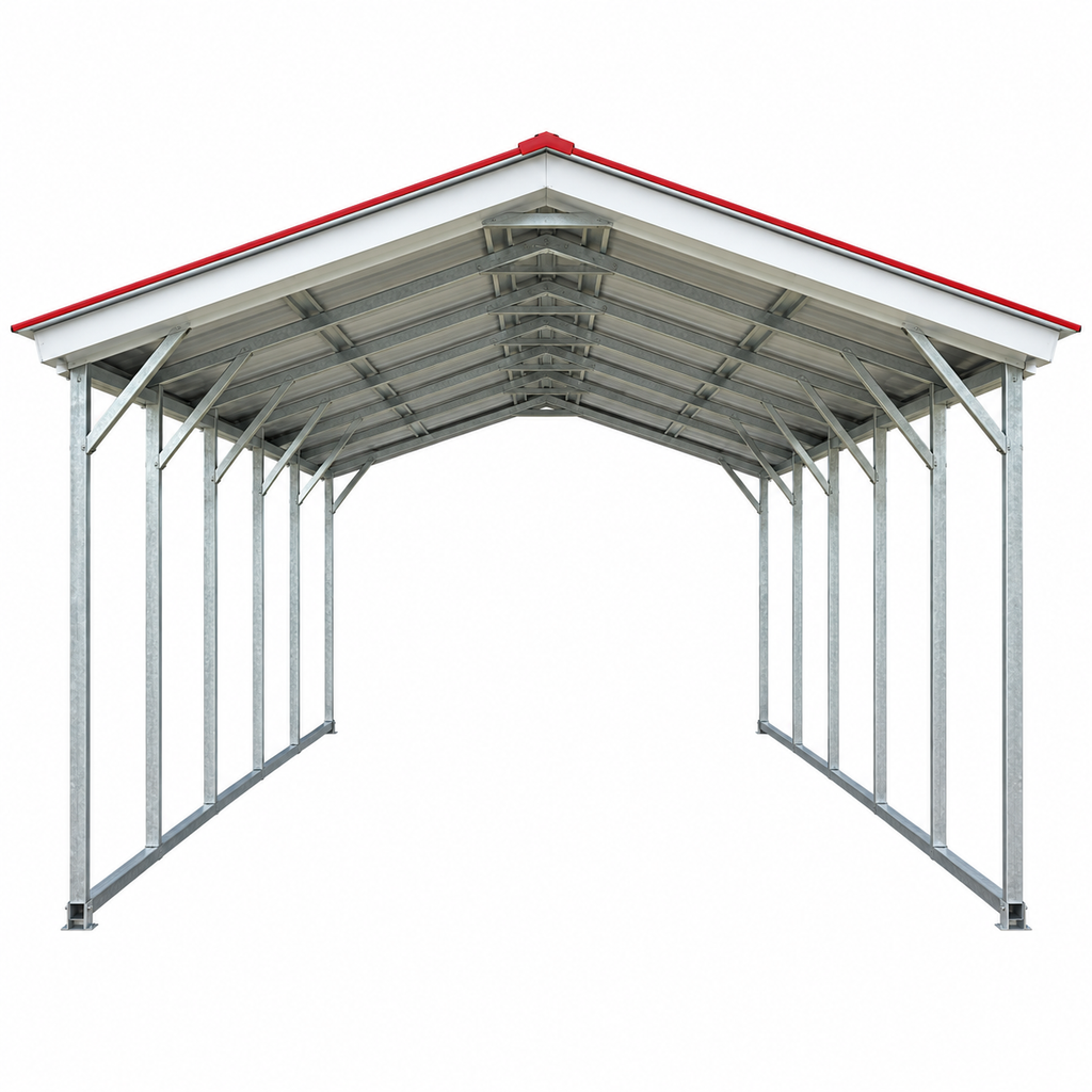 12' x 25' x 7' Vertical Roof One Car Carport