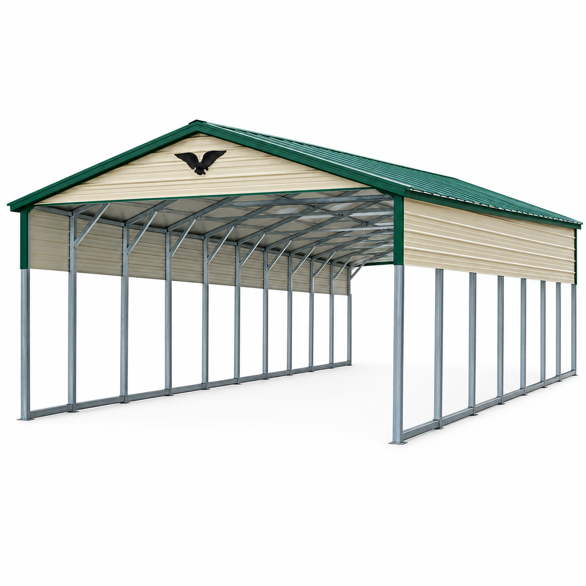 20' x 50' x 10' Vertical Roof Carport for Trucks, Trailers, Boats & more