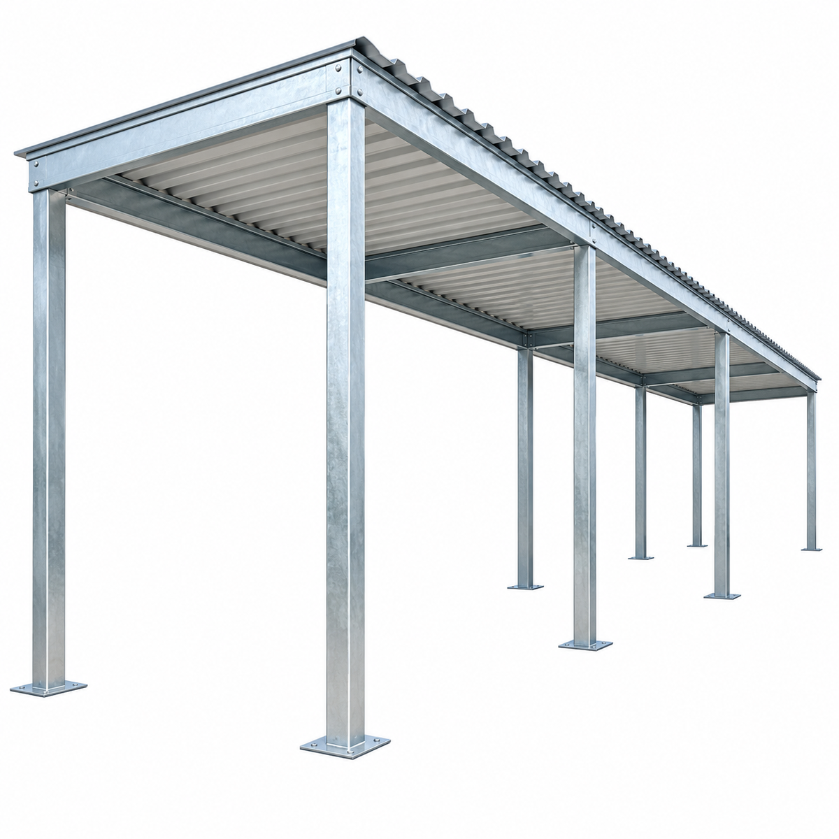Ready Built Steel TEXAS ONLY: 12' x 40' x 9' Steel Post Frame Awning Porch Cover