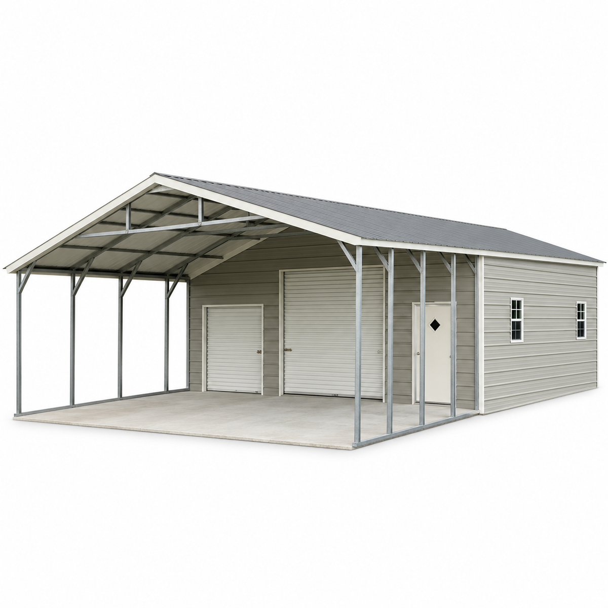 30' x 60' x 10' Carport Garage Combo