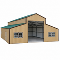 34' x 40' x 14' RV Garage Workshop Step Down Barn