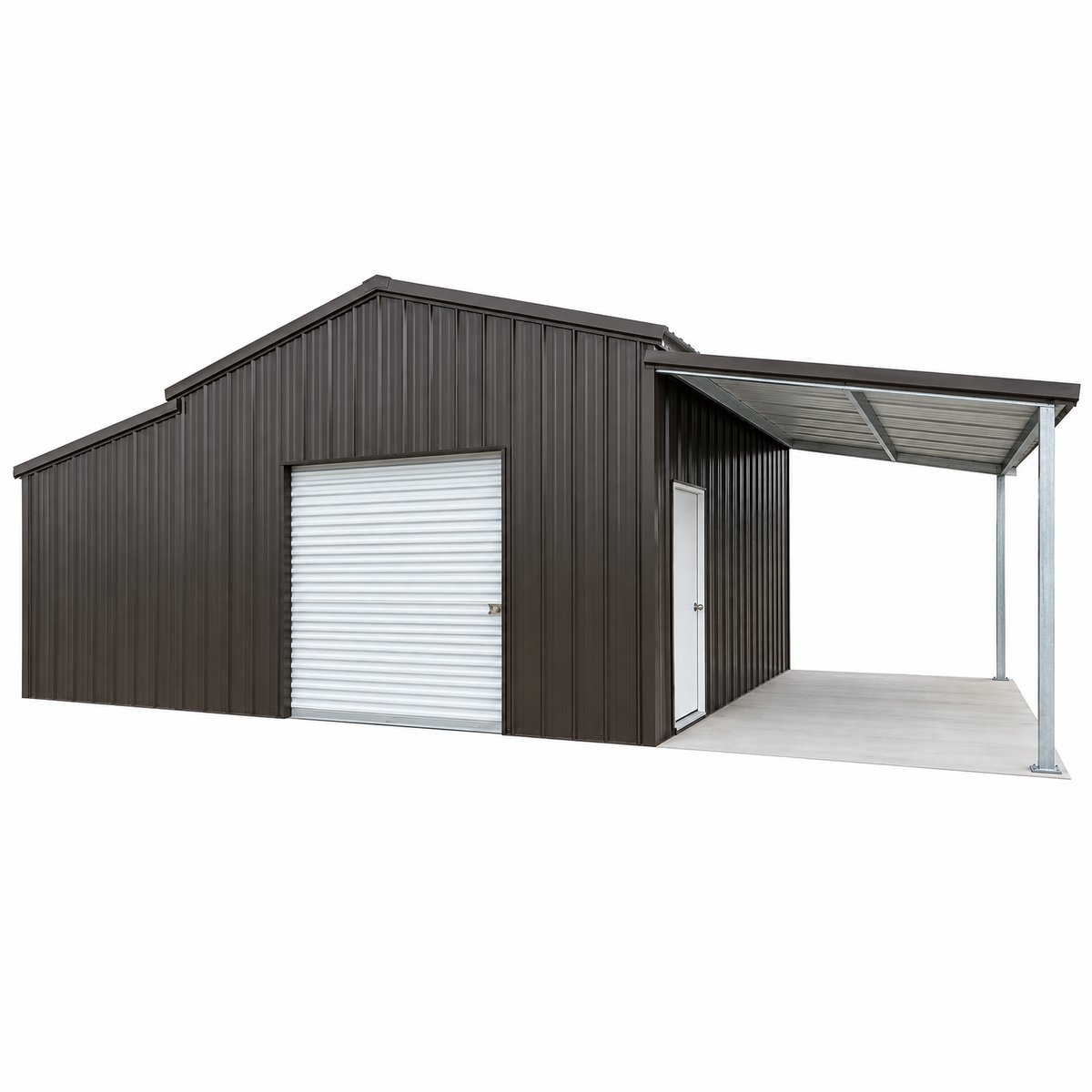 Ready Built Steel 38' x 20' x 11'/9' TEXAS ONLY Steel Post-Frame, Agriculture Barn with Lean-To