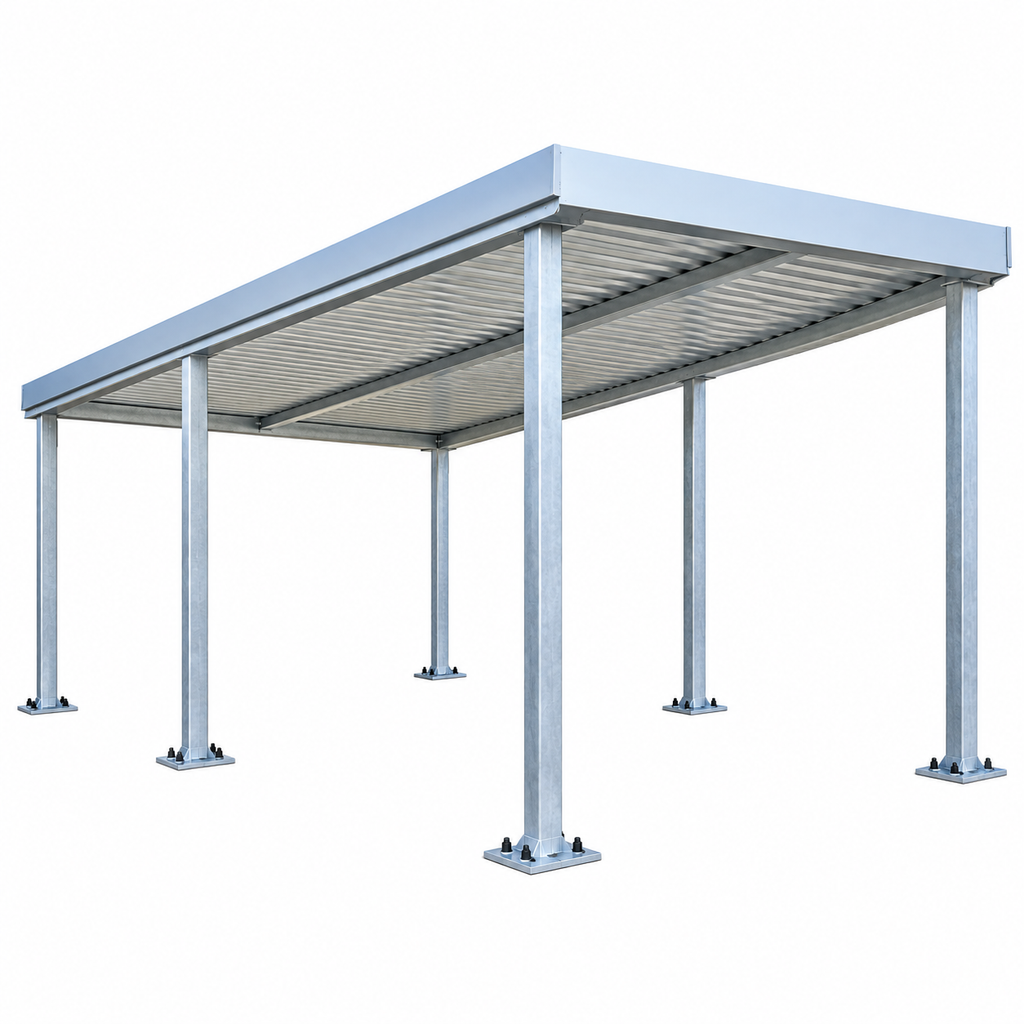 Ready Built Steel TEXAS ONLY: 16' x 30' x 8' Steel Post Frame Backyard Awning Cover
